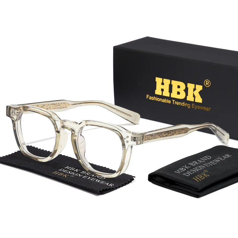 HBK Retro Square Glasses for Men TR90 Frame Anti Blue Light High Quality Computer Reading Glasses Women Optical Eyewear