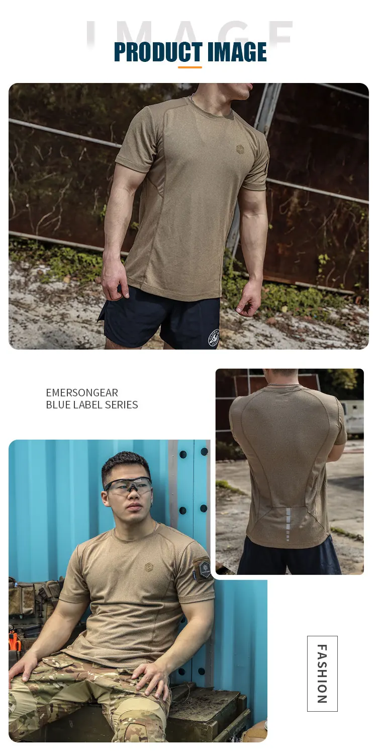 Emersongear Blue Label Tactical Shark Fin Funktionelles Sport-T-Shirt Kurzarm-Shirt Oberteil Feuchtigkeitsableitend Schnelltrocknend Leicht für Outdoor-Aktivitäten – Detail 9