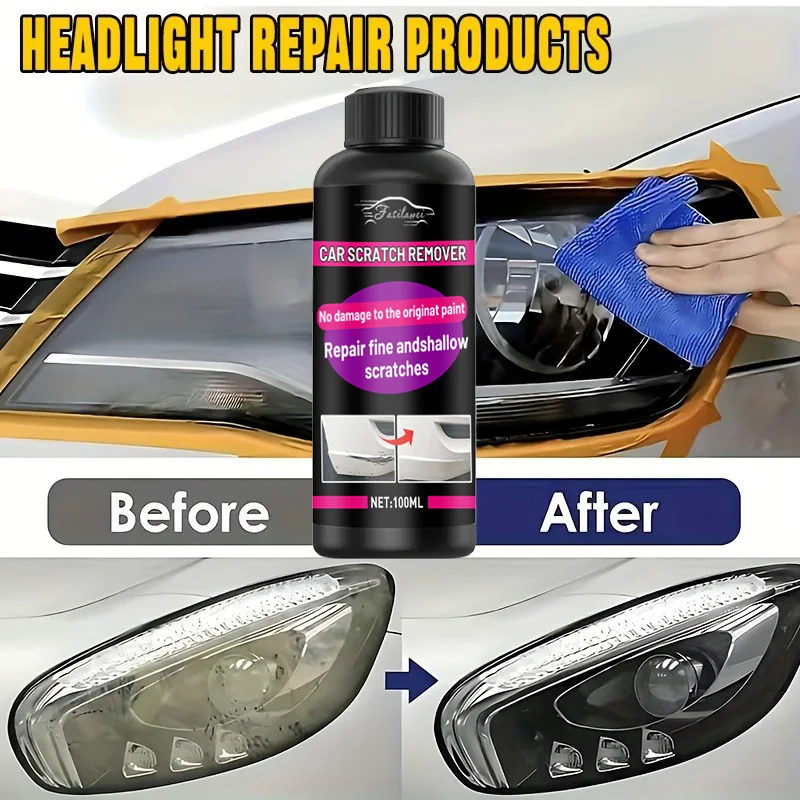 ครีมฟื้นฟูไฟหน้า 100g, น้ํายาล้างออกซิเดชัน, น้ํายากําจัดสีเหลือง, ขัดและรายละเอียดเพื่อการมองเห็นที่เพิ่มขึ้น, ยาว