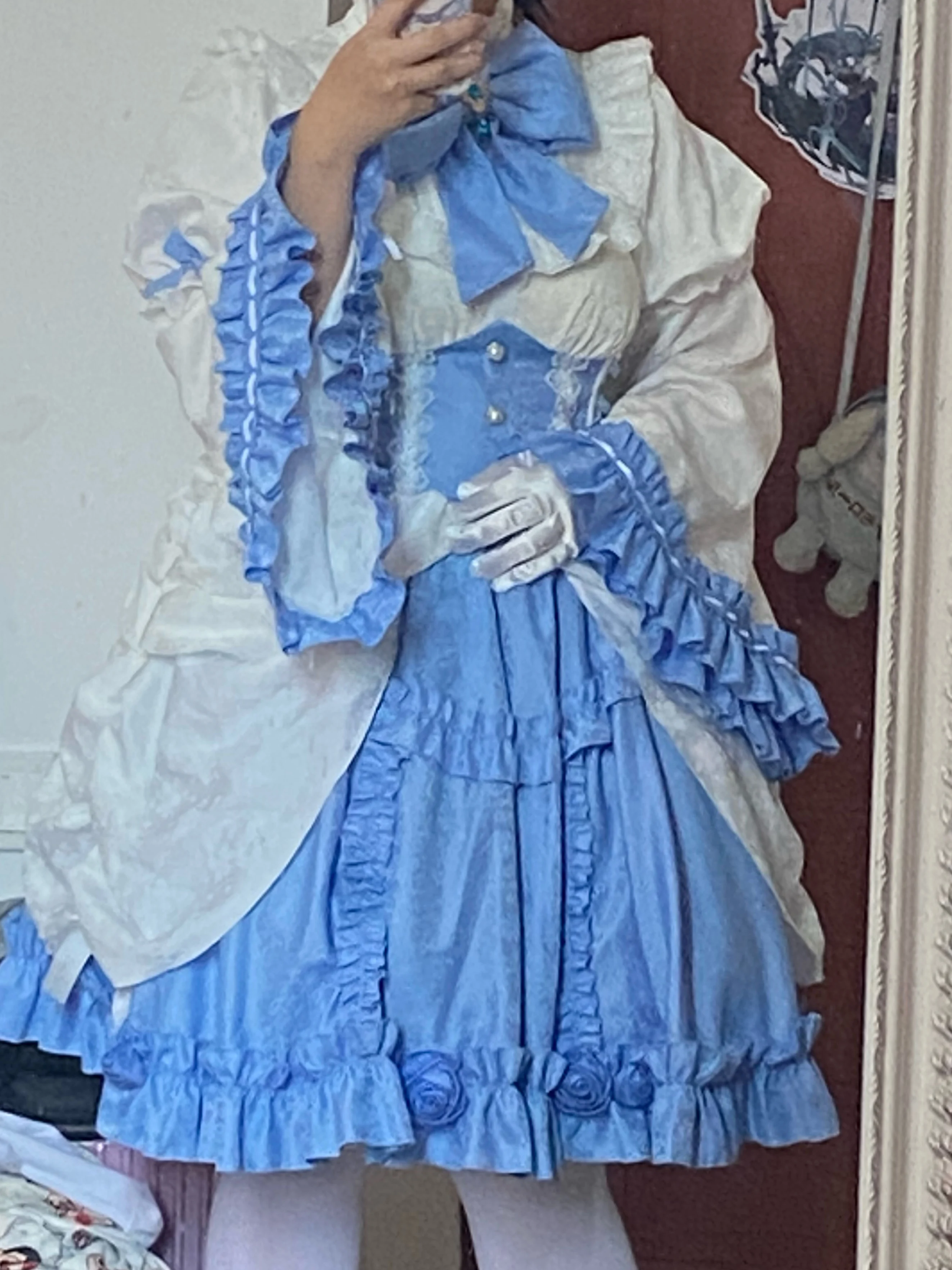 ゼロ 新しい Mooyiyi cos レム コスプレ衣装 ハロウィン クリスマス ロールプレイング パーティー コミック XS-L 青と白のかわいいドレス ロリータ