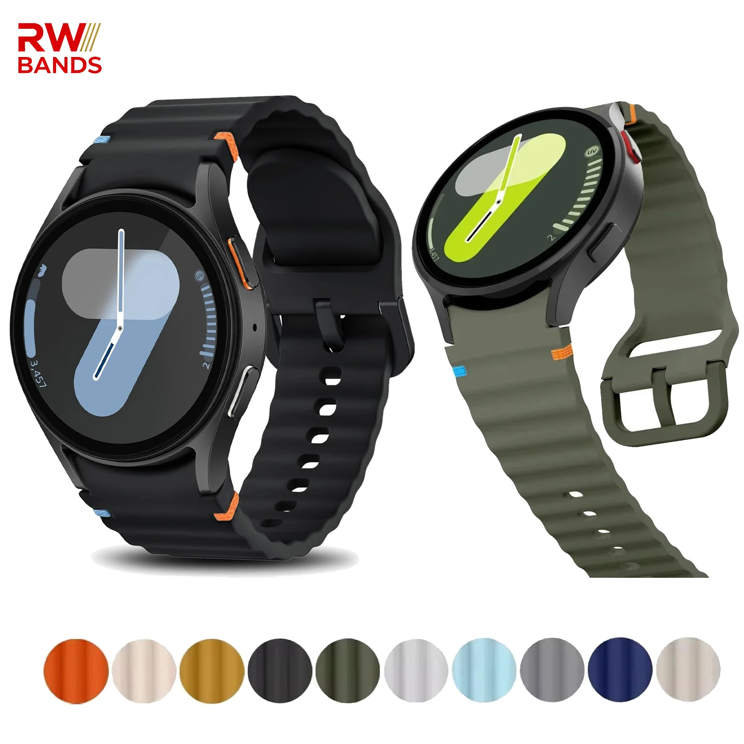 Originales Armband für Samsung Galaxy Watch 7/FE/5 Pro/6/4 Classic 44mm 40mm Silikon-Sportarmband Galaxy Watch 7/6 Band
