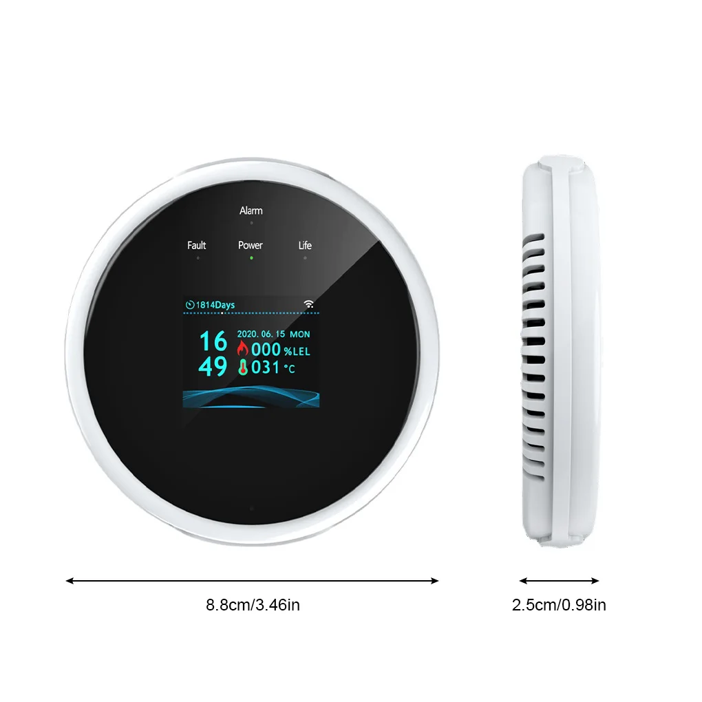 스마트 누수 감지기 LCD 디지털 투야 벽걸이형 누수 센서 가정용 개선 공기 경보 주방 레스토랑