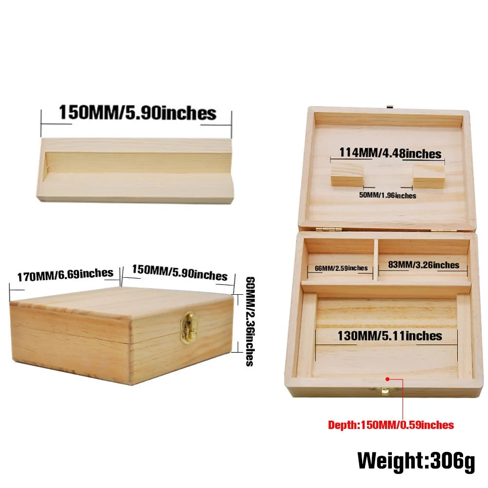 1pcs Wooden Stash Box Lock Movable Rolling Tray for Smoke Accessories Operationed Trays Bamboo Storage Container Organizer Porta