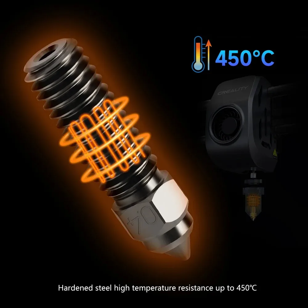 Creality K1 Hardened Steel Nozzle,0.2/0.4/0.6/0.8/1.0mm Ender 3 V3 KE Nozzle,for K1/K1MAX/Ender 3 V3 KE/CR 10 3D Printer