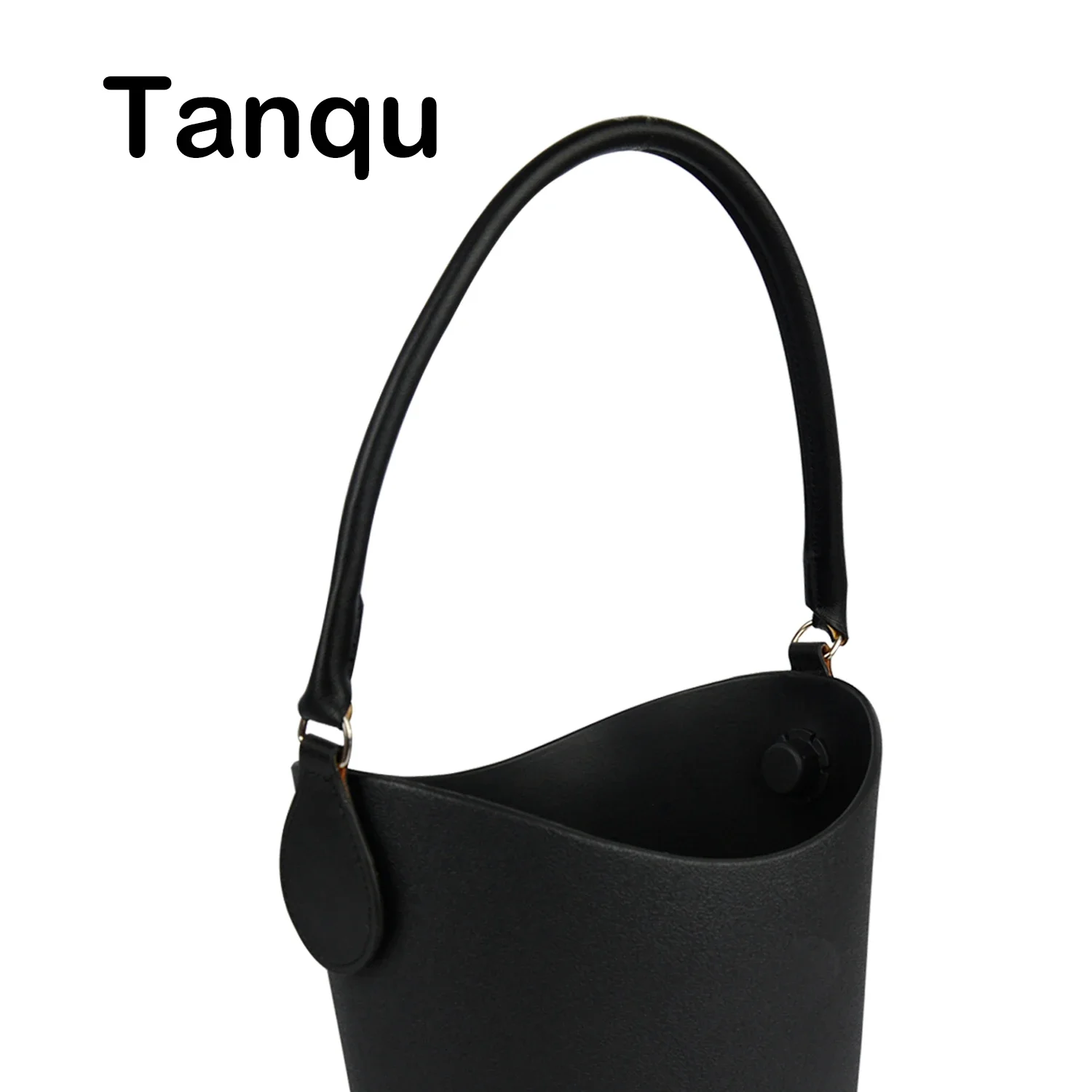 TANQU 1 Piece Concise Round Leather Handle with D Buckle Drops for Classic Mini Obag Basket Bucket City Chic Women Handbag O Bag