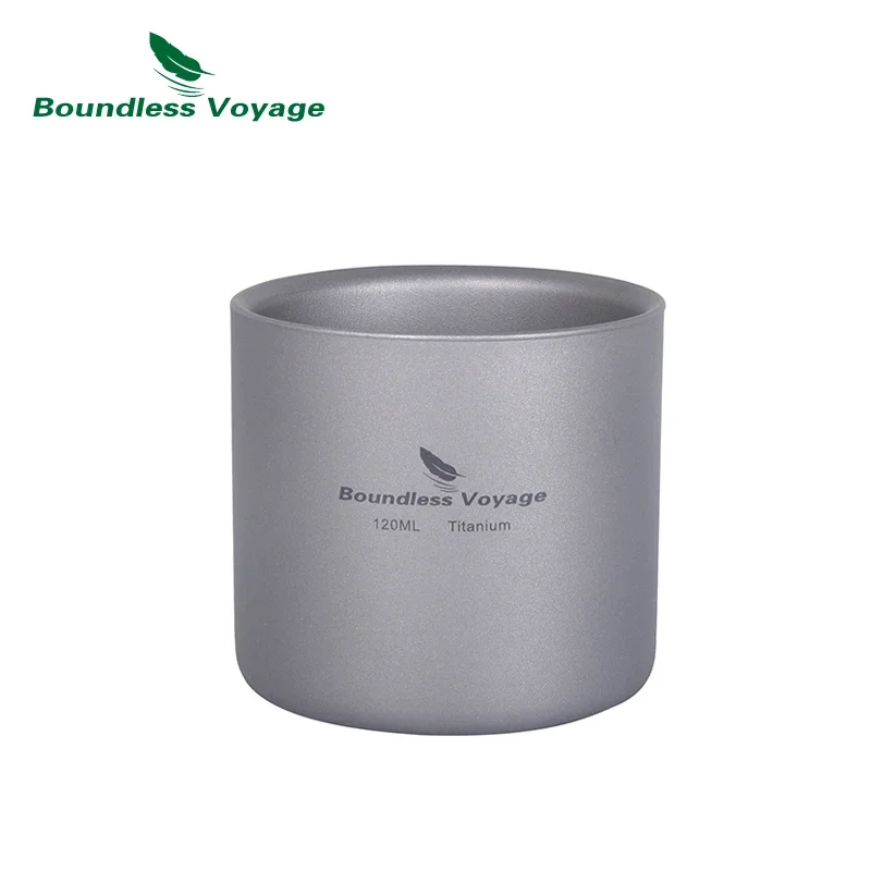 Outdoor Camp Titanium Double Wall Cup 450ml Teacups 120ml Mini Cup 180ml Coffee Mug 300ml Camping Tableware Boundless Voyage view 2