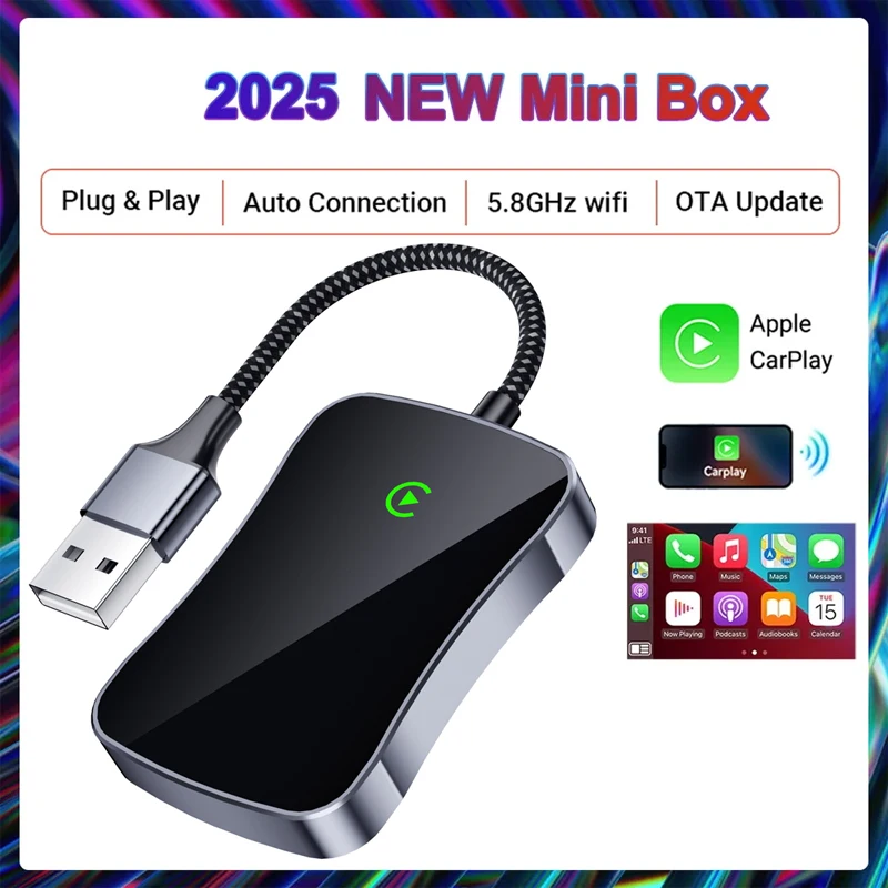 

New Android Wired Speed Car Play Wireless Dongle Uk 5.8GHz WiFi Android Auto Navigation Carplay Adapter For Apple Ios 10