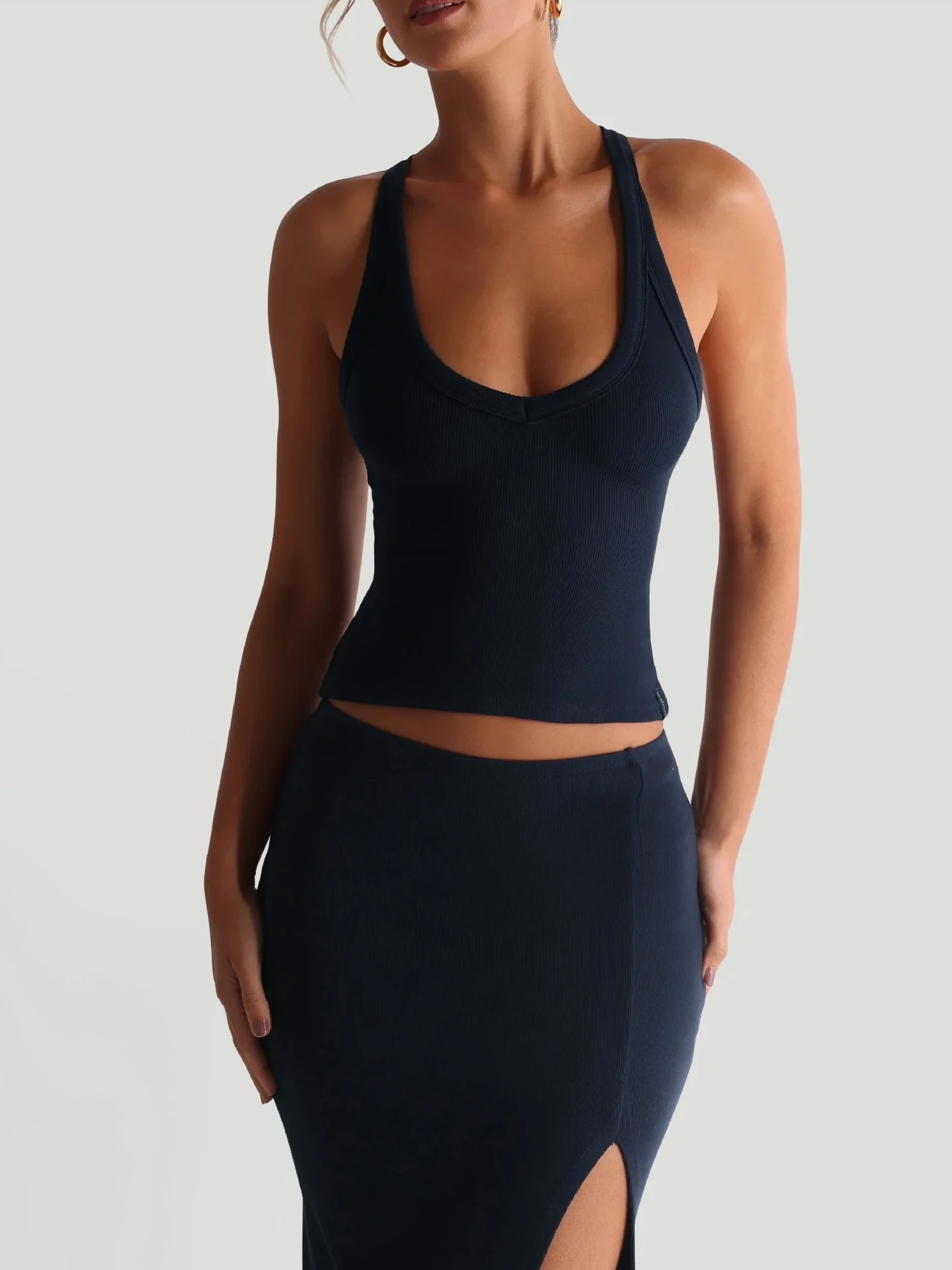 American Sexy V-Neck Strap Cross Back High Elasticity Tight Vest Women's Chest Pad Pure Desire Tight Fit Tank Top