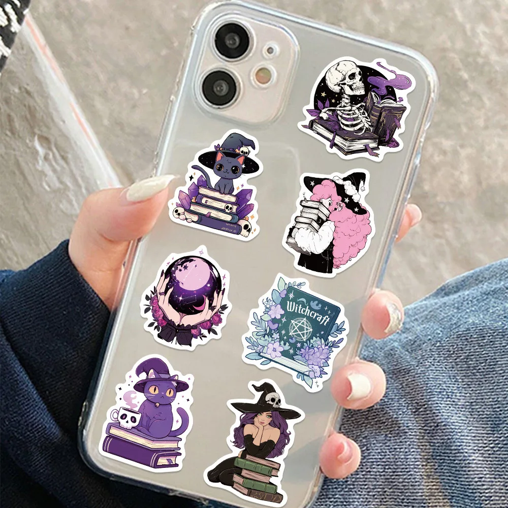 10/50 Stuks Cool Gothic Heks Meisje Boekachtige Stickers Donkere Leesstickers Diy Kid Plakboek Telefoon Fietskoffer Schattige Graffiti Sticker