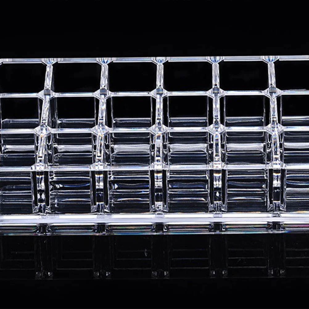 

18-Grid Lipstick Display Stand Transparent Storage Box Organizer Desktop Makeup Holder Rack for Lipstick Nail Polish