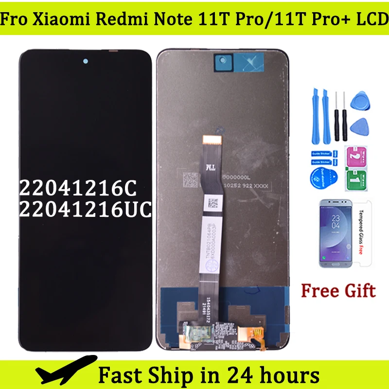 6.6'' For Xiaomi Redmi Note 11T Pro LCD Display Screen Frame Touch Panel Digitizer For Redmi Note 11T Pro+ 22041216UC LCD