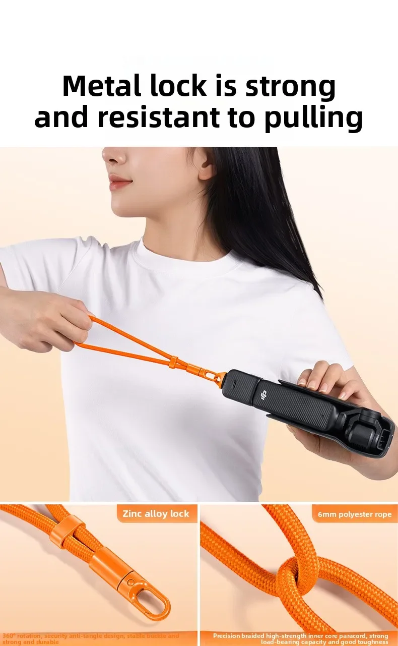 Anti-Verlust-Handschlaufe für DJI OSMO Pocket 4 Pro/4/3/insta360 Luna Ultra/X5/X6 mit 1/4 Zoll Schraubseil-Gurtband-Zubehör – Detail 6