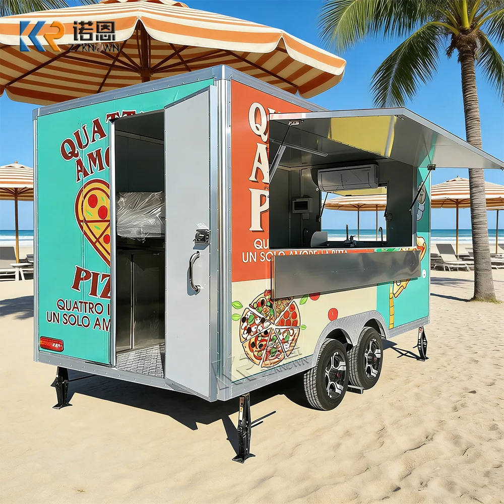 

Мобильный кухонный прицеп с полной кухонной инфраструктурой, фудтрак из США, мобильный прицеп для пиццы, полностью оборудованный.