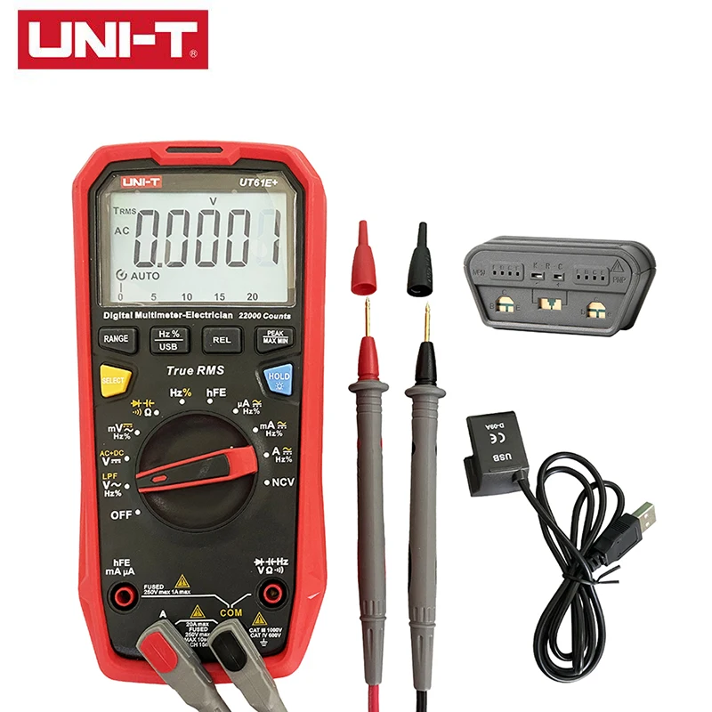 

UNI T UT61B+ UT61E+ UT61D+ Smart Professional Digital Multimeter Tester Unit True RMS Auto Range 6000 Counts DC AC 1000V