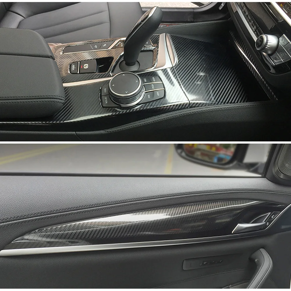 For BMW 5 Series G30 G31 2018-2023 Interior Central Control Panel Door Handle Stickers Decals Car Styling Accessorie view 4