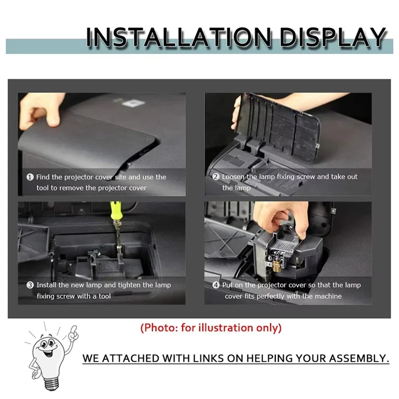 ABJF-อุปกรณ์เสริมสำหรับโคมไฟฉายโปรเจคเตอร์สำหรับโปรเจคเตอร์ SONY VPL-VW40, VPL-VW40, VPL-VW50, VPL-VW50, VPL-VW60, VPL-VW60-LMP-H200