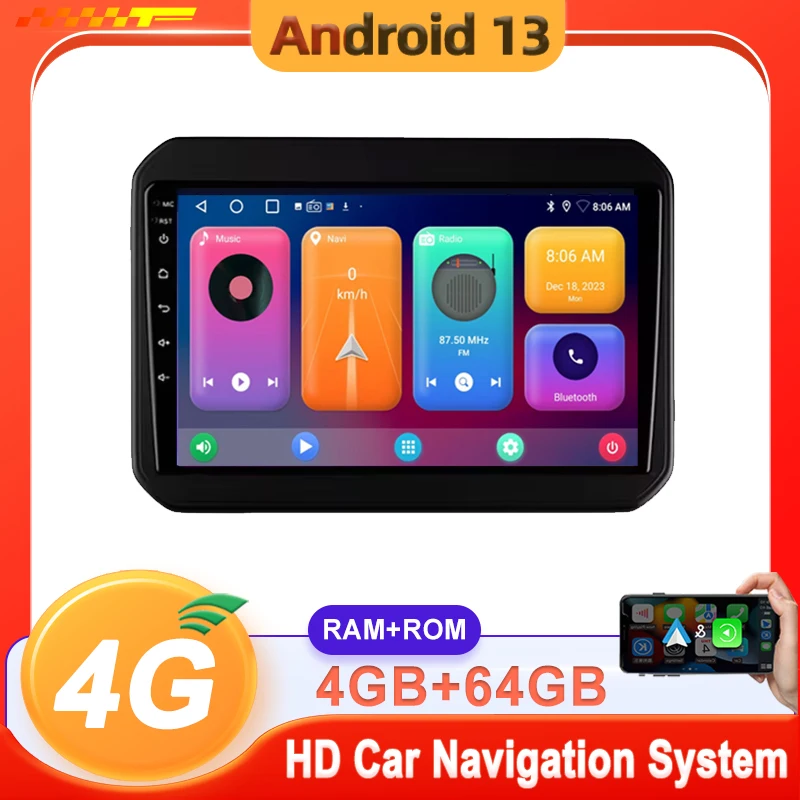 

9 inch Android 13 Car player Auto Car Radio For Suzuki Ignis 2016 - 2020 Auto Radio Dash Cam 5G wifi High-performance CPU HDR