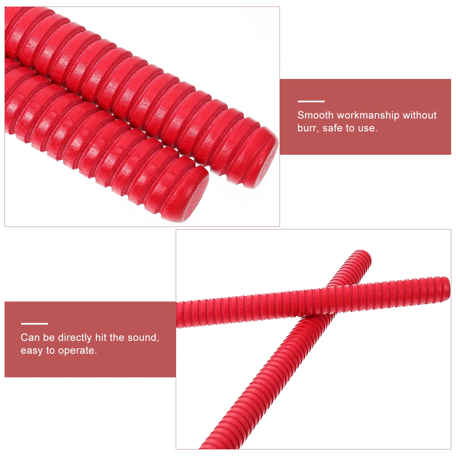 2 Stücke Helle Rote Rhythmus Sticks Kinder Holz Musik Stick Pädagogisches Percussion Instrument Spielzeug Für Kleinkinder