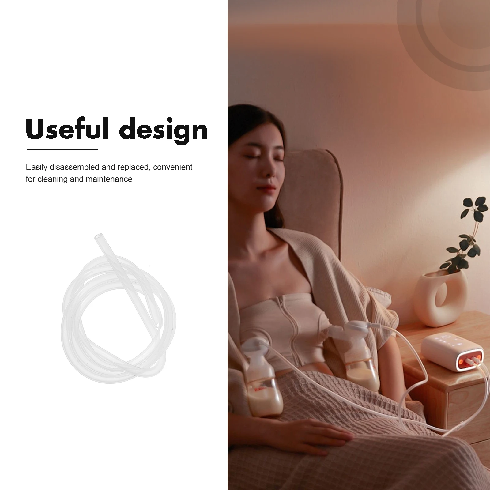 

Silicone Breast Pump Hose Replacement Long-Lasting Flexible Hose Prevent Backflow Replacement Parts for Electric Manual Pumps