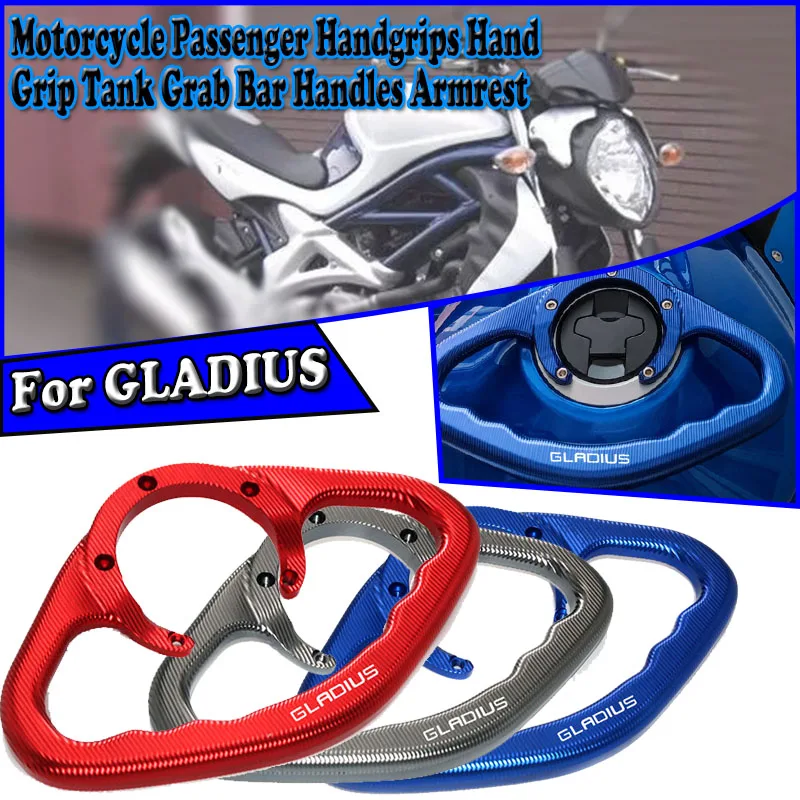 

For SFV650 GLADIUS SFV 650 2009-2012 2013 2014 2015 CNC Motorcycle Passenger Handgrips Hand Grip Tank Grab Bar Handles Armrest