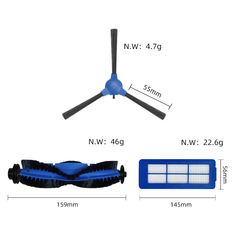 Roller Main Side Brush Filter For Anker Eufy Robovac 11S Max/ 15C Max/ 30C Max/ G10/G20/G30 Edge/G30 Hybrid Vacuum Cleaner Parts