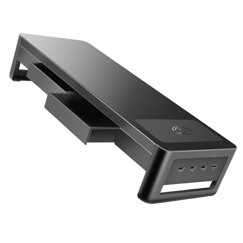 

Computer Monitor Height Raiser Drawer Desktop Desktop Storage Base Metal Iron Bracket USB Office