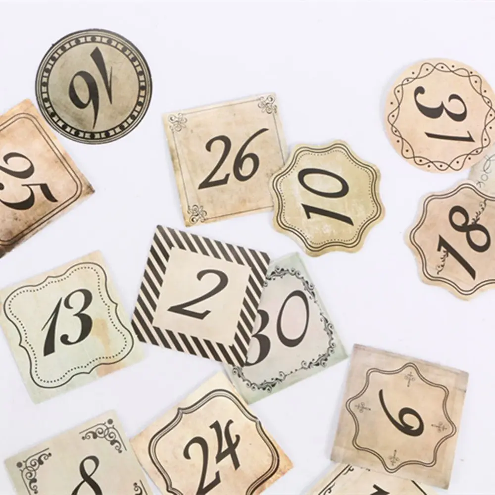 Creatieve DIY Notebook Sticker Vintage Afdichting Sticker Album Stickers Woordnummer