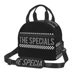 The Specials Ska borsa da pranzo a scacchi con tracolla regolabile 2 toni Music Storage Food Box grande scatola termica per il pranzo