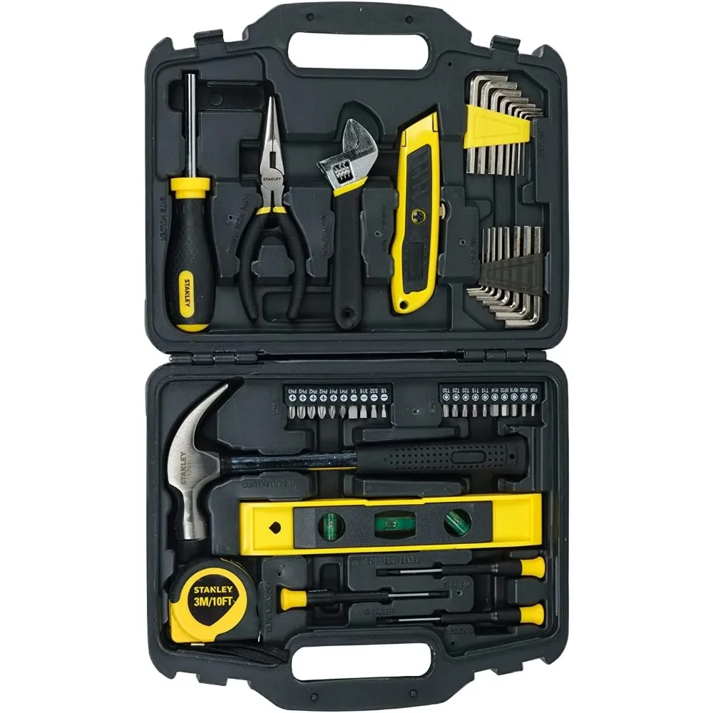 STANLEY STHT74981 Small Home Tool Kit For Home & DIY Use(47-pieces) - Includes Screwdriver, Hammer, Wrench, Pliers, Measurement