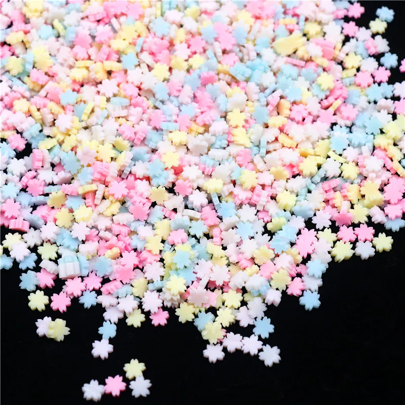 10g Hot Clay Mixed Cherry Blossoms Flower Sprinkle Polymer Clay Slices Nail Art Decorations Manicure Design Accessories Tool