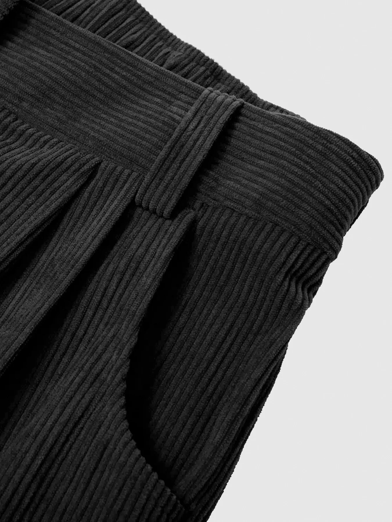 Neue Herbst- und Winter-Freizeitanzüge für Damen in Unifarben aus Cord mit weitem Bein und geraden, samtartigen Hosen, die schlank aussehen – Detail 22