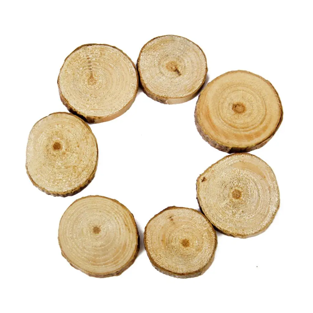 Rustic Pine Wood Slices Unfinished Log Discs for Arts Crafts Hobbies Home Decor and Pastoral Photography Props