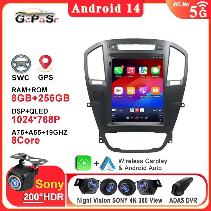 

Android 14 9.7 Inch For Buick Regal Opel Insignia 1 2009 - 2013 Auto Radio Multimedia Head Unit GPS BT Stereo Touch Screen DVD
