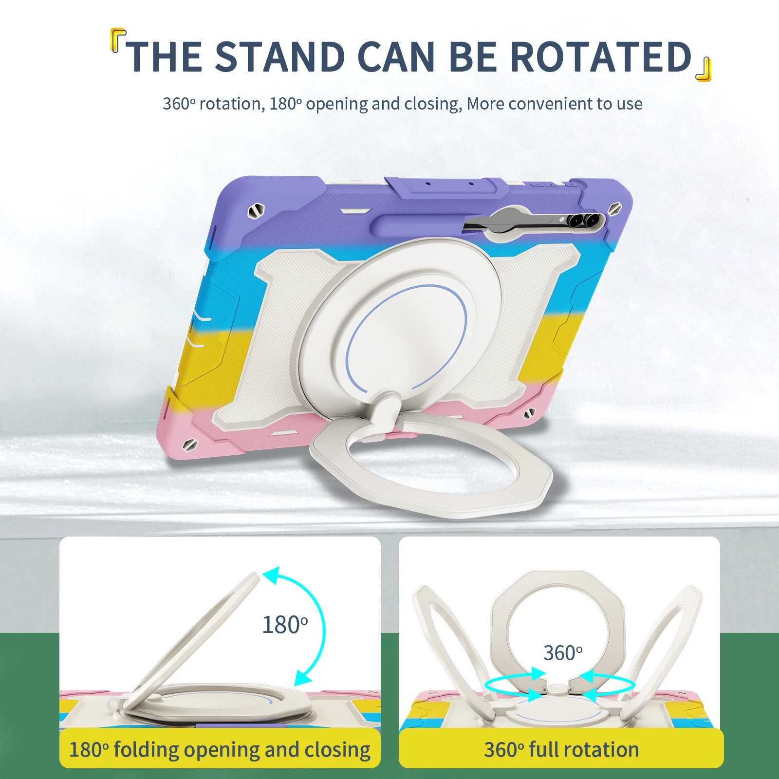 

Rotating Stand Case Universal For Samsung Tab S10 S19 S8 Ultra 14.6" SM-X920 X926 X910 X916B X900 X906 Handle Grip Rugged Cover