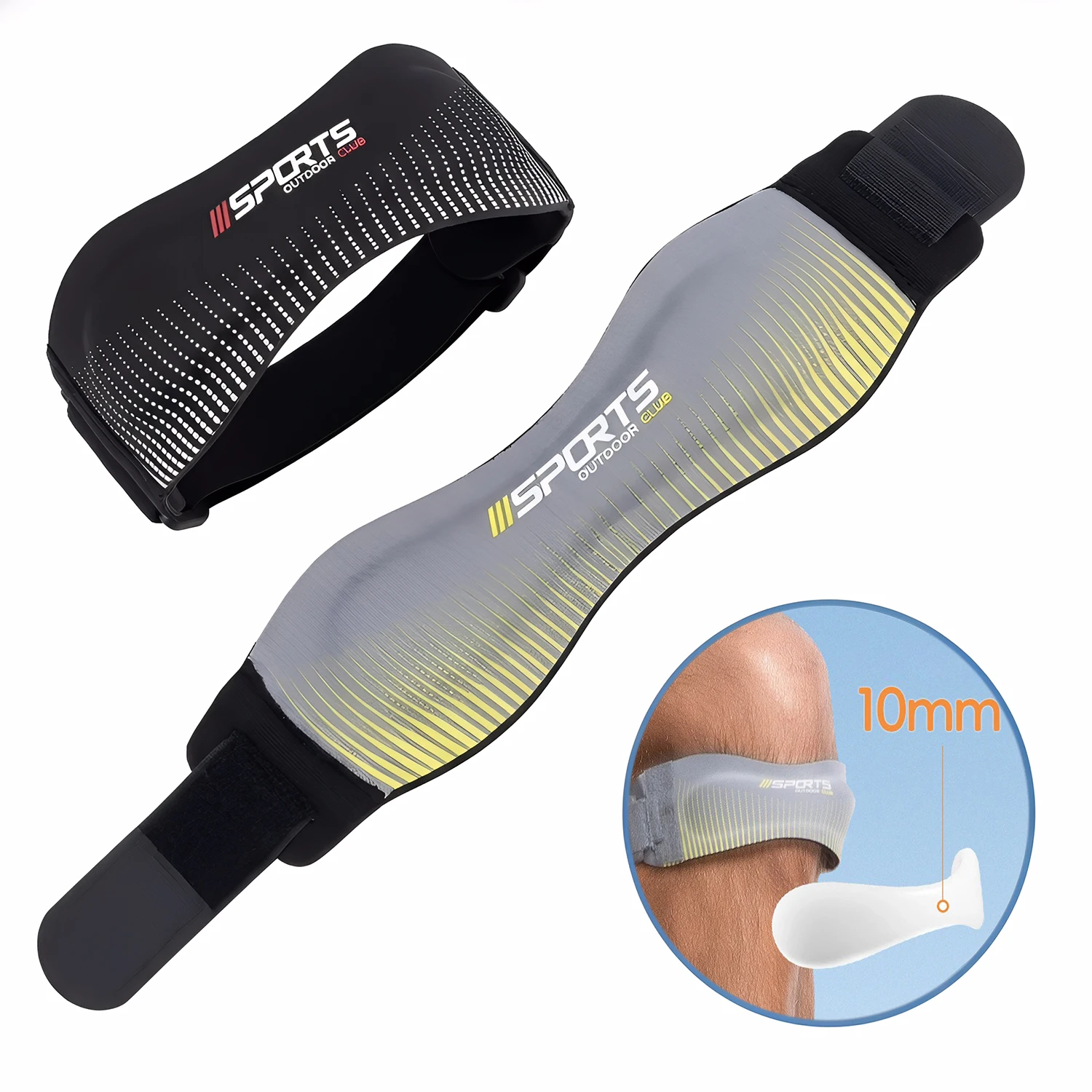 Patella-Kniebandage Pro für Herren, verstellbare orthopädische Kompressionsbandage zur Unterstützung des Patellasehnenbands mit Polstern gegen Schmerzen