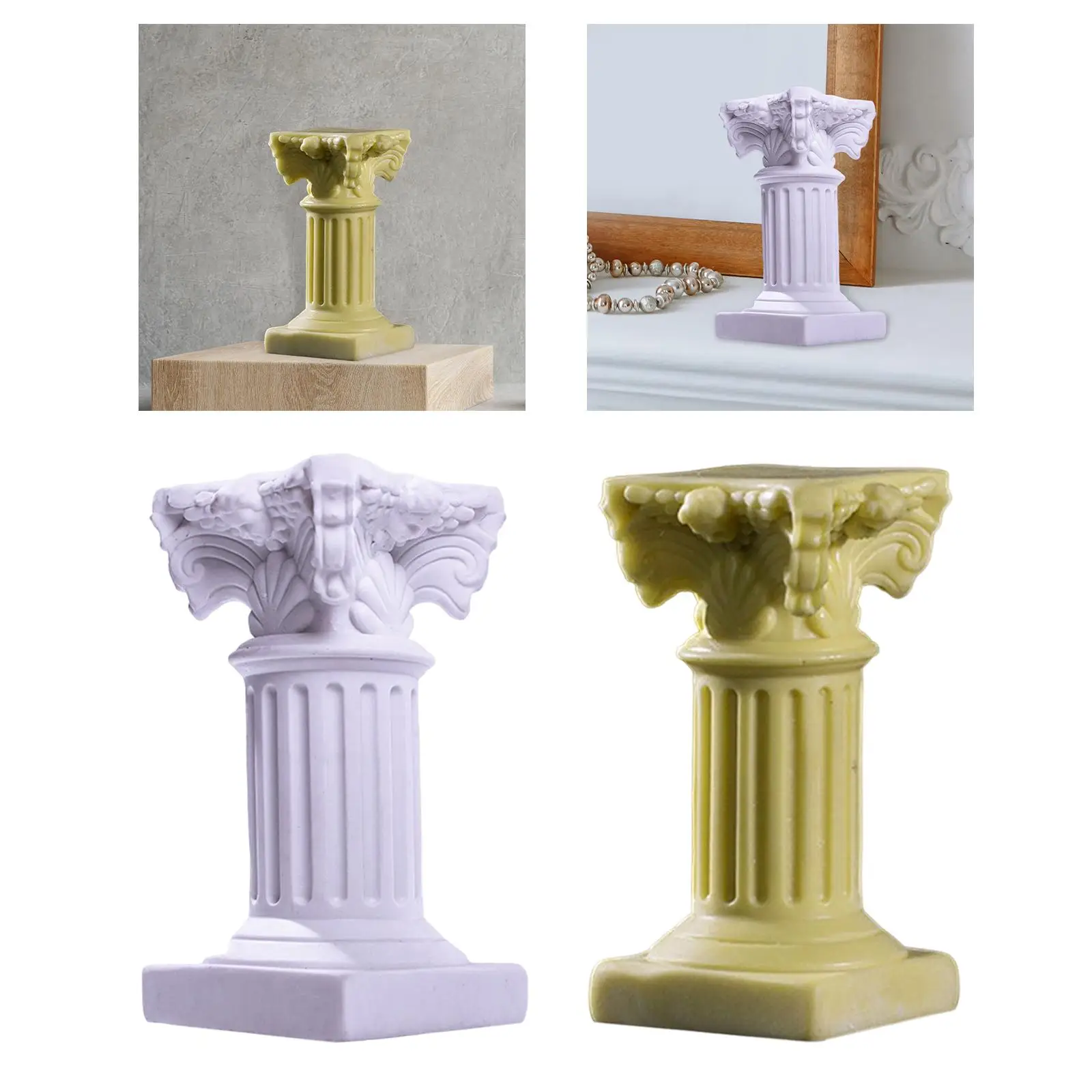 Greek Column Roman Pillar Candle Holder Resin Decorative Pedestal Stand for Home Garden Party Centerpiece