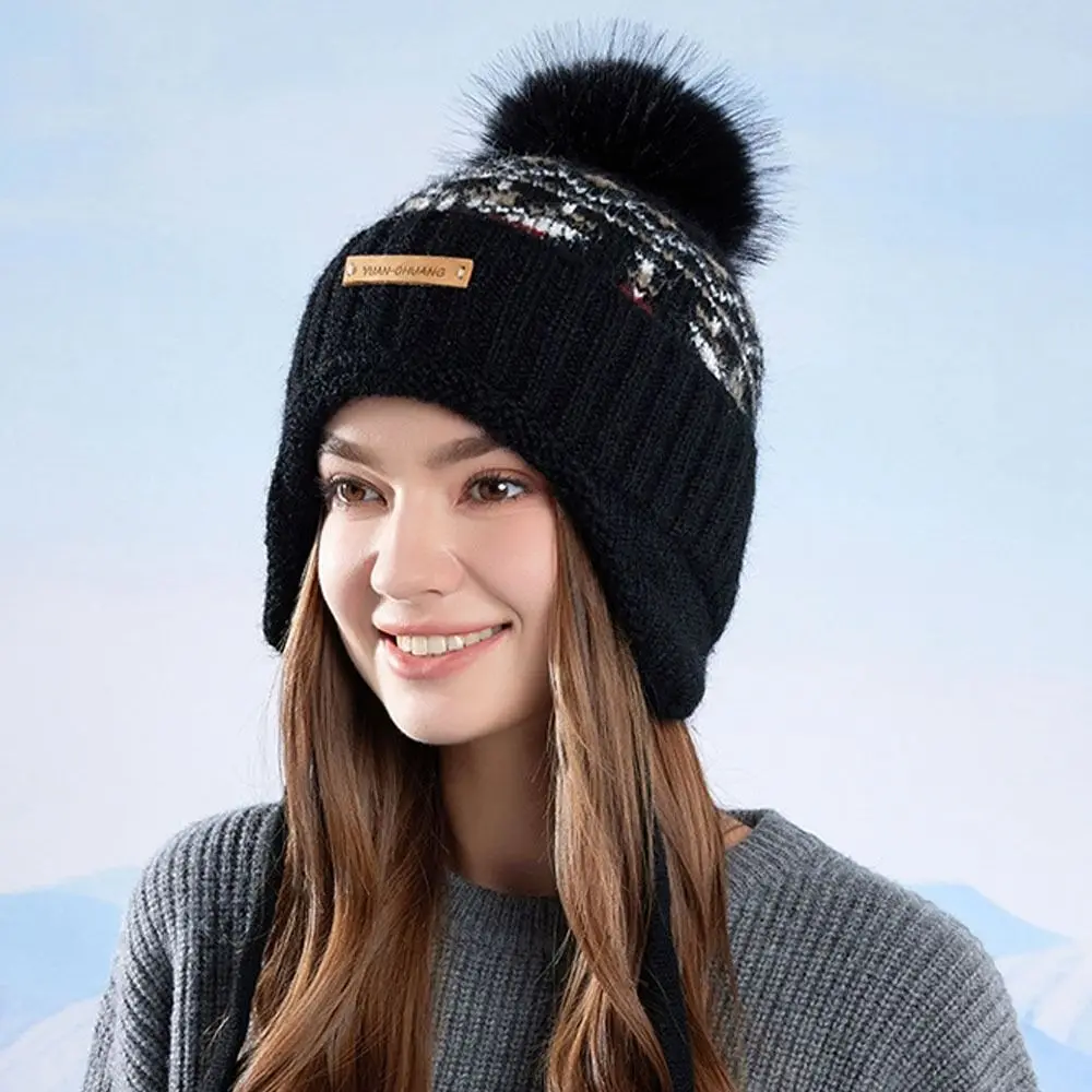 

Утолщенные шапки-бини в стиле ретро, теплая вязаная шапка с защитой от холода, тюбетейка, шапка для женщин и мужчин