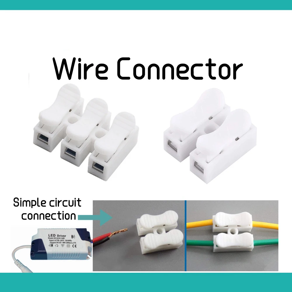 

1Pin 2Pin 3Pin 4Pin Connector CH2 CH3 Fast Wire Connector Clip Electrical Cable Quick Connector Wire Terminal Connect LED Strip