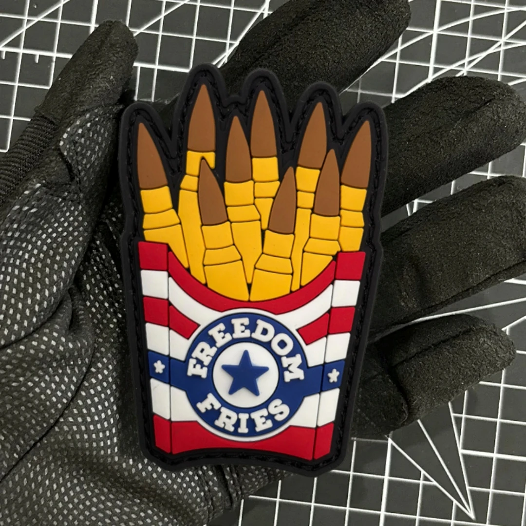 

Bullet Fries PVC Hook and Loop Patches for Clothing Morale Tactical Patch Badges on Backpack Sticker Military Armband