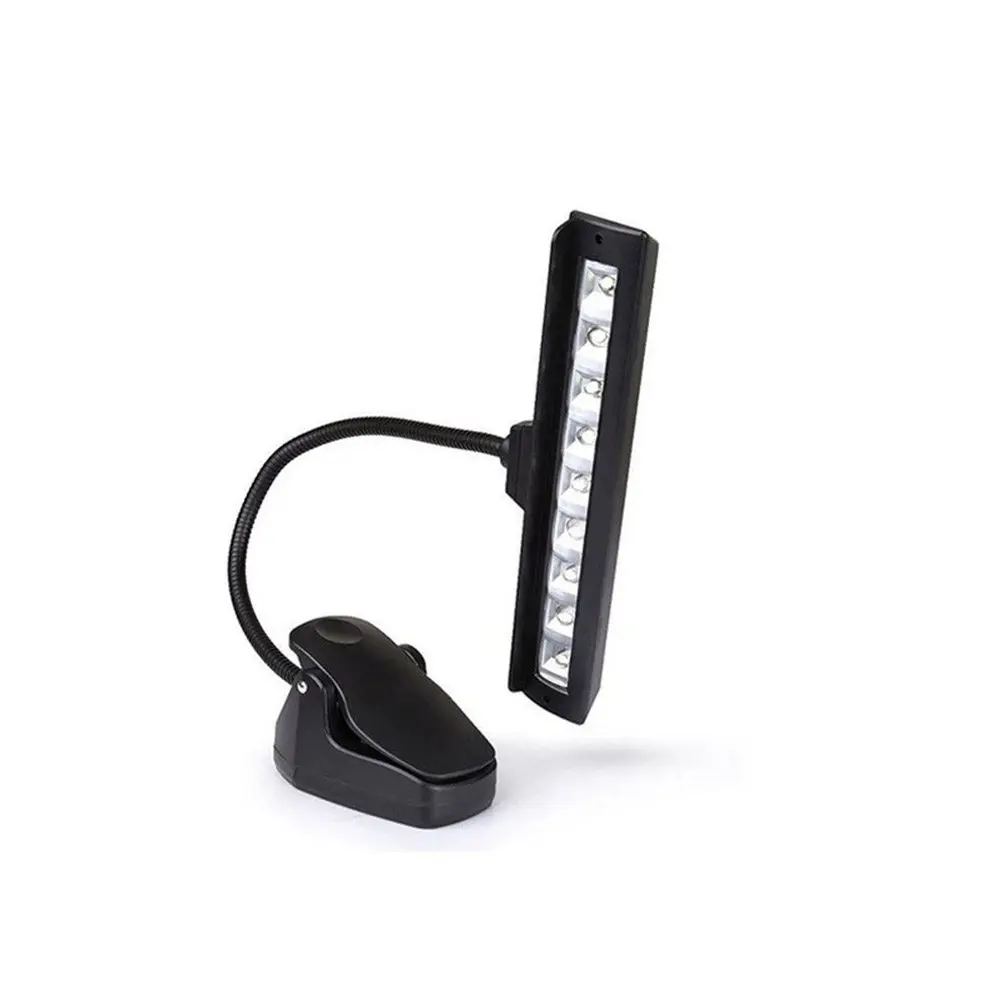 Clip on LED Desk Lamp USB and Battery Operated Portable Reading Light with Neck for Bedroom Study Table Bookshelf