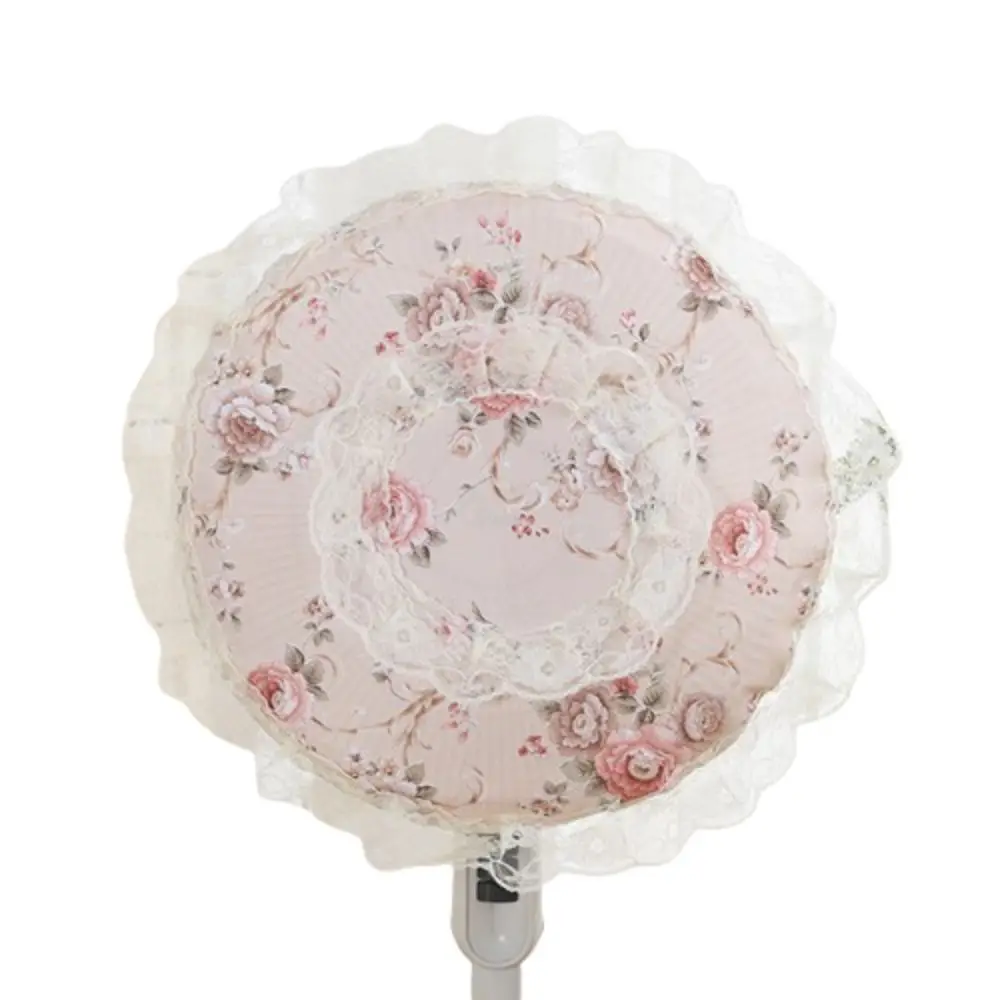 Pastoral Style Lace Electric Fan Cover Round All-inclusive Standing Fans Protecter Anti-pollution Dust Prevention Fan Dust Cover