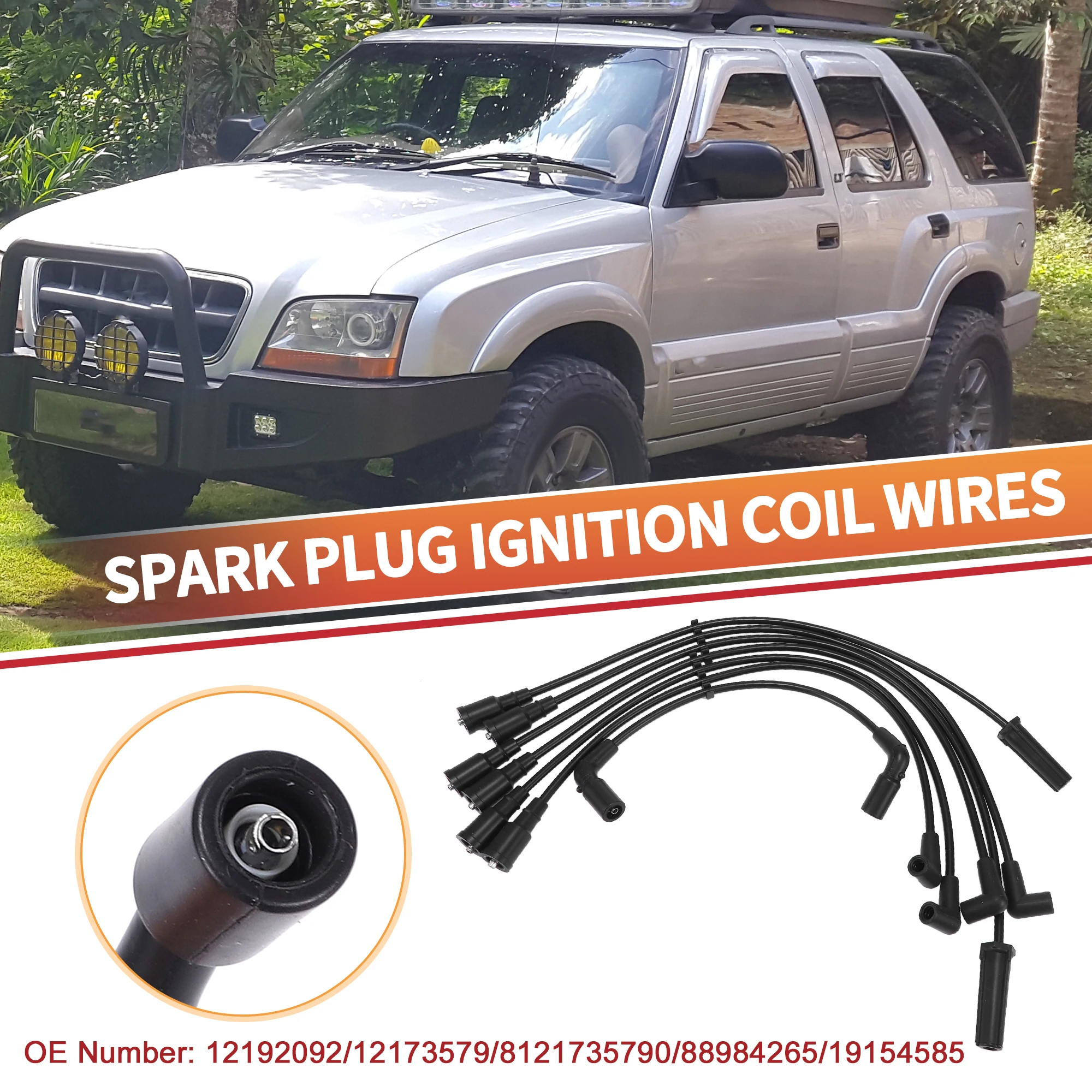 

UXCELL 7 шт. Провод свечи зажигания Кабель катушки зажигания No. 12173579 для Chevrolet Astro 96-05