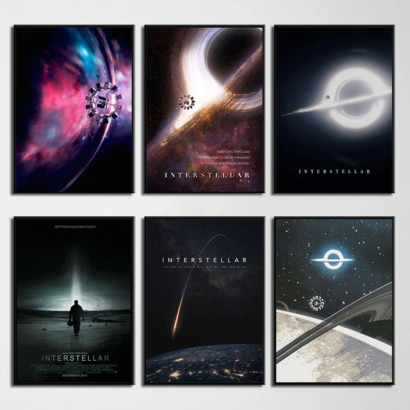 Sci-Fi Film Space Astronaut Interstellar Classic Movie Poster Print Canvas Painting Wall Art Picture for Room Home Decoration