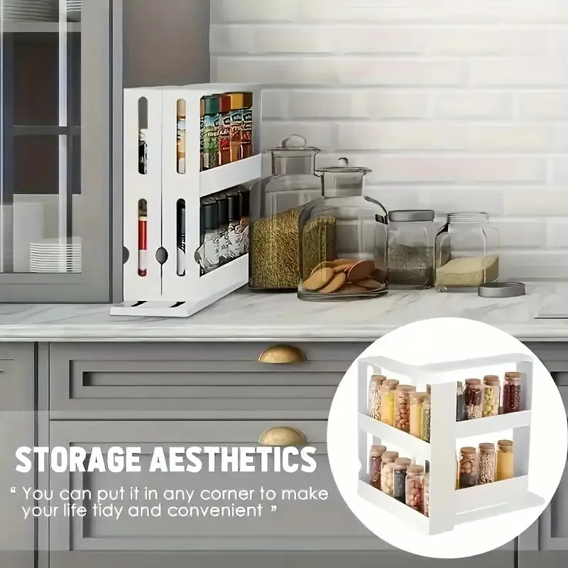 Rotating ABS kitchen storage rack