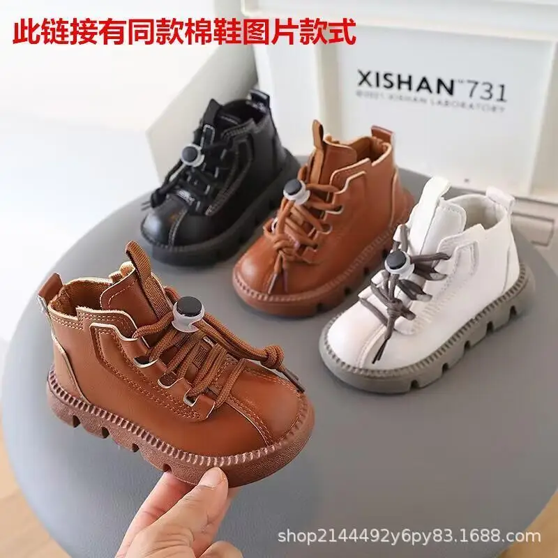 

Модные повседневные детские ботинки из кожи для девочек и мальчиков, осенние, 2026, желтые, удобные, нескользящие, хит продаж