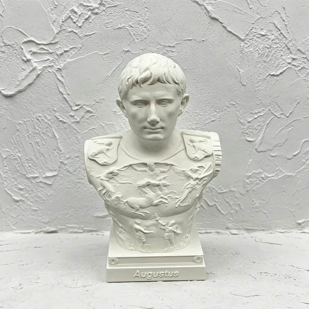 10cm/15cm/25cm Statues of Roman Emperors Octavian 3D Printed PLA Bust Model Figurine Miniature Ornament Decoration Craft