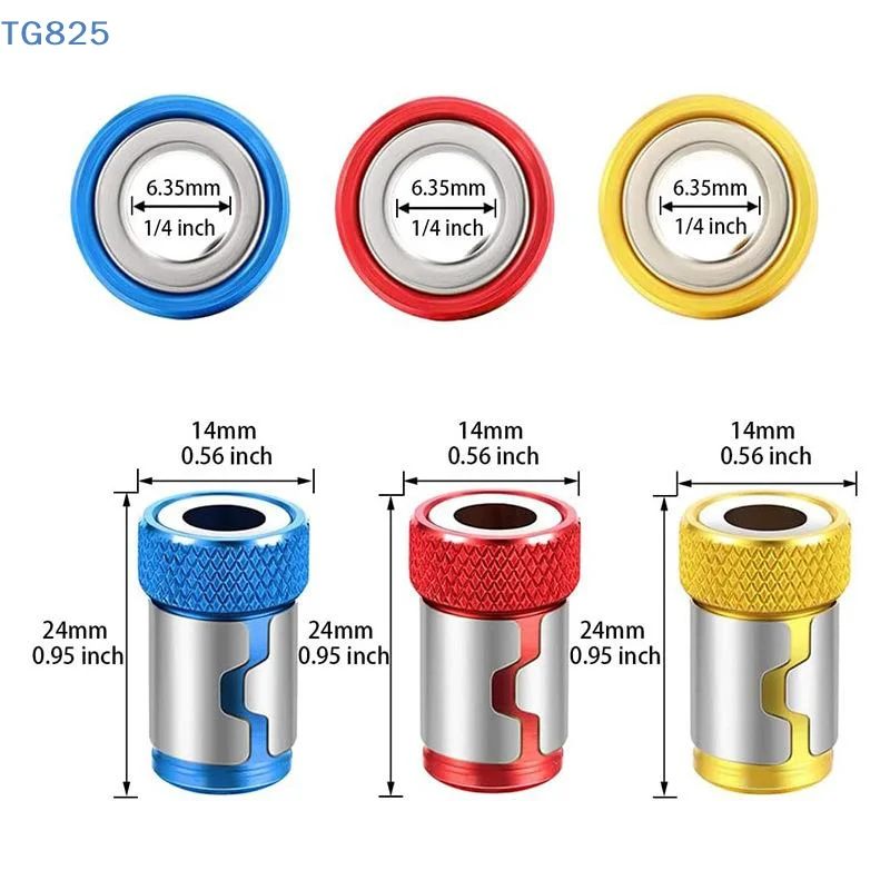 6 Pcs Universal 1/4 Inch Magnetic Screwdriver Head Bit Holder Metal Magnetizer Steel Sleeve Power Tool Position Ring Accessory