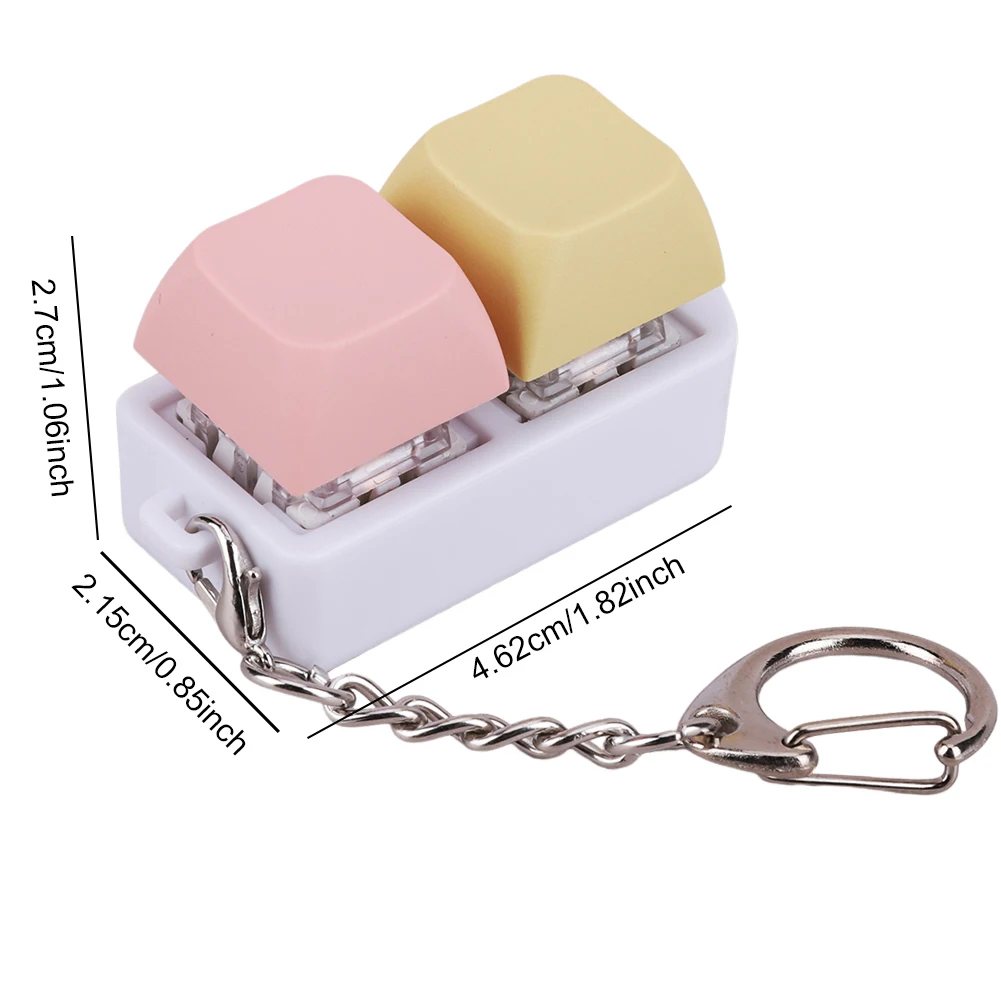 Keyboard Fidget Key Switch Keychain Shaft Tester 2 Keys Mechanical Keyboard Fidget Button for Adults Anxiety Decompression - Image 6