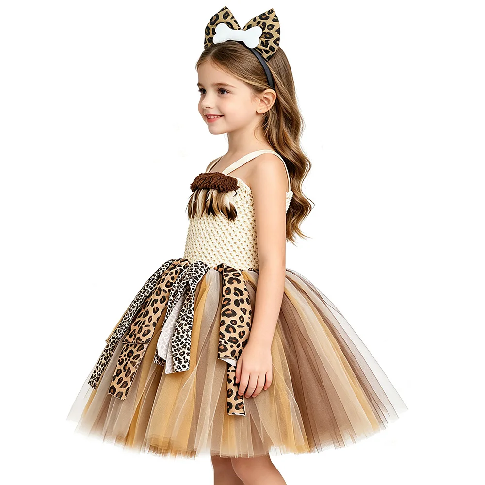 Halloween Tulle Tutu Dress Fluffy Layered Mesh Gown Soft Airy Skirt Delicate Princess Style Apparel With Ruffled Shoulder Detail