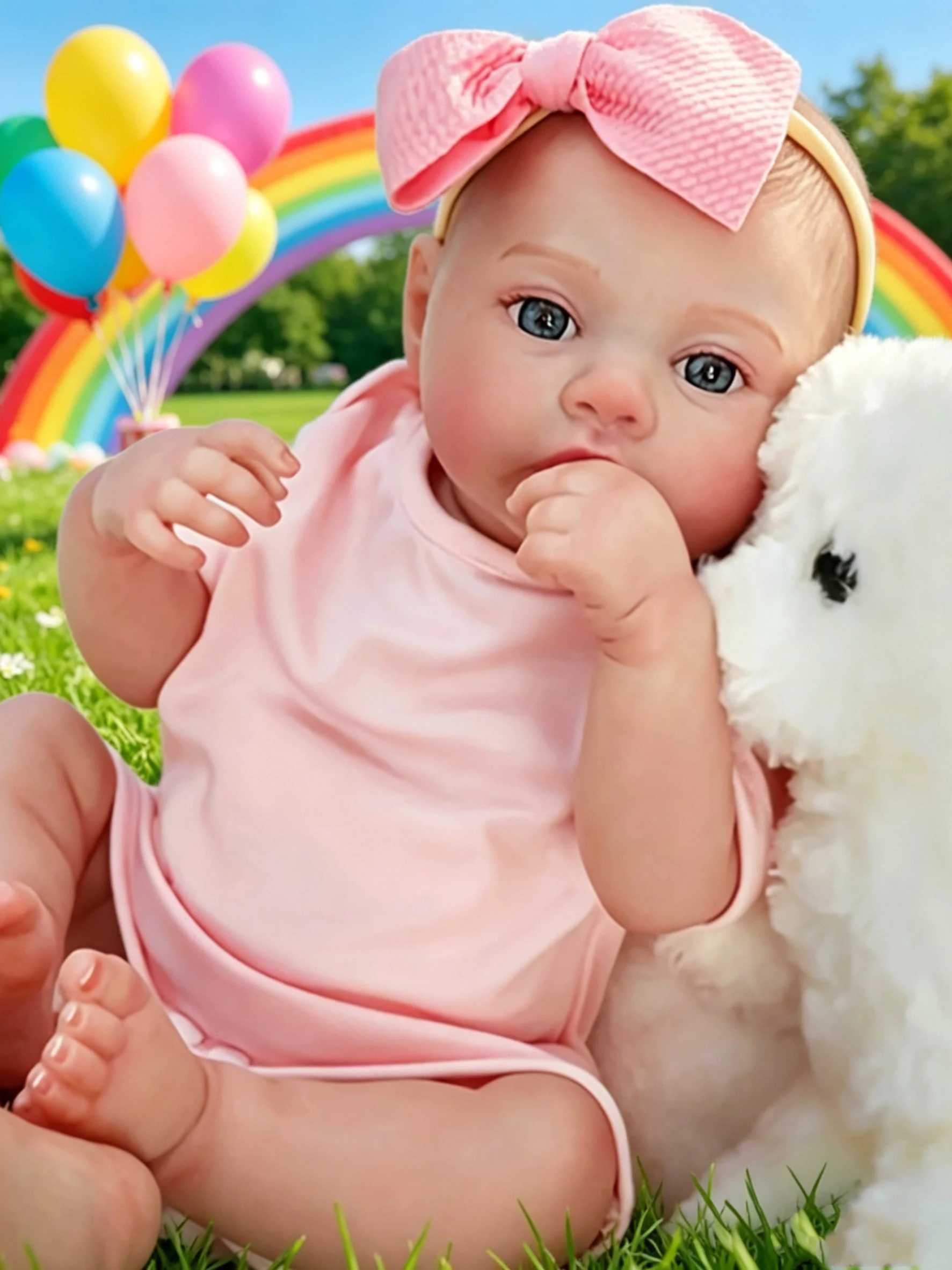 50 cm große, wiedergeborene Puppe, Mädchen, realistisch, handgefertigt, weicher Vinylkörper, hochwertiges Lackiergeschenkset, geeignet für Kinder ab 3 Jahren
